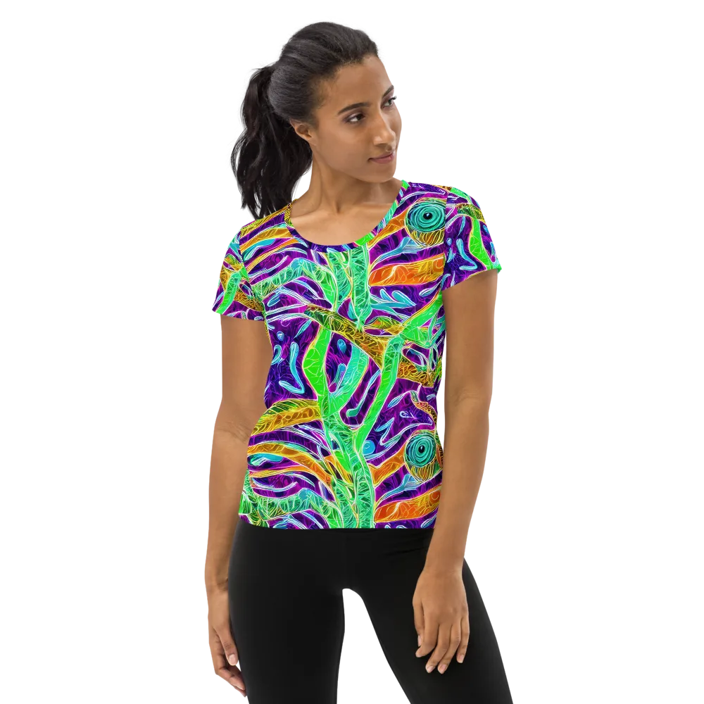 Chromatic Tropics on Women's Athletic T-Shirt — Front