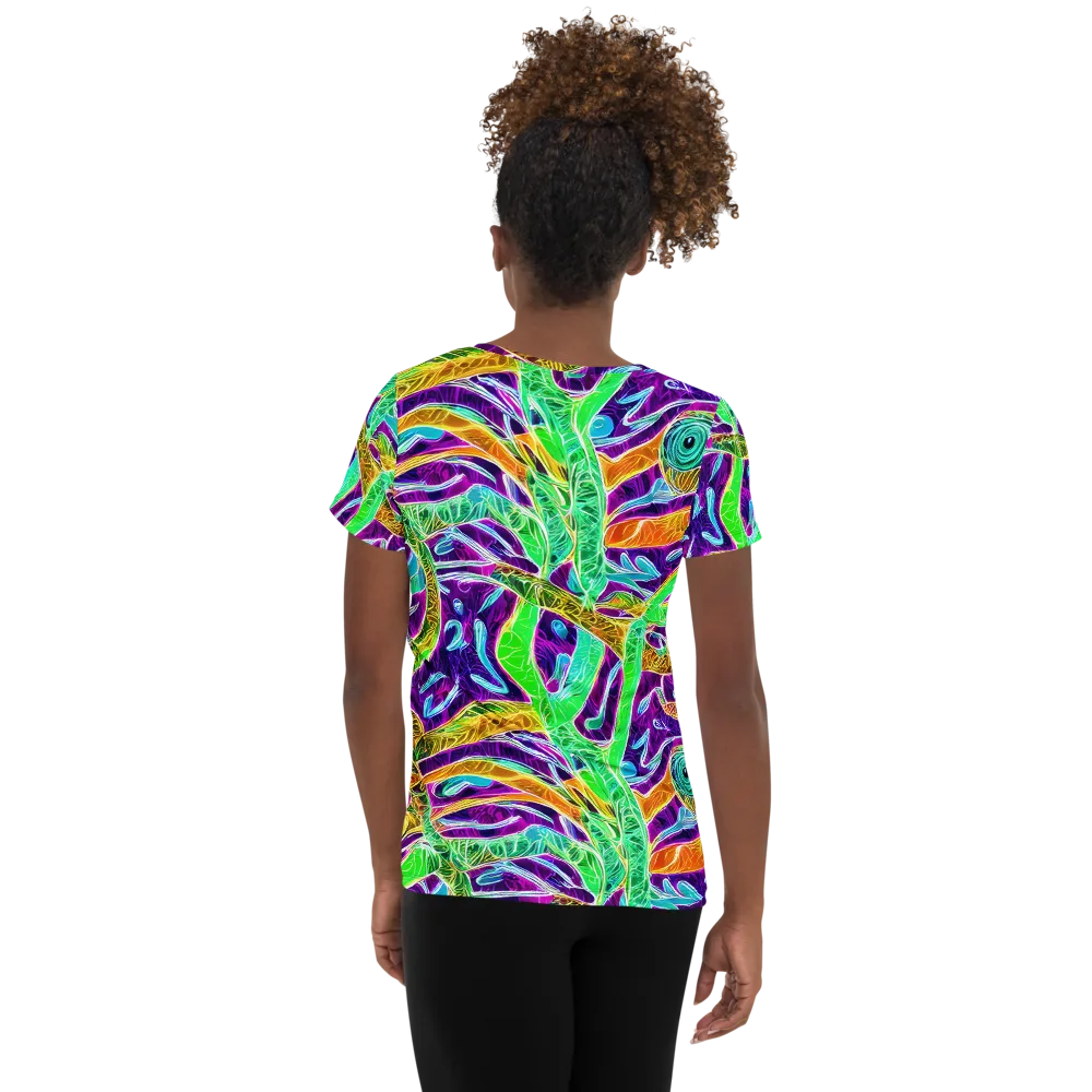 Chromatic Tropics on Women's Athletic T-Shirt — Back