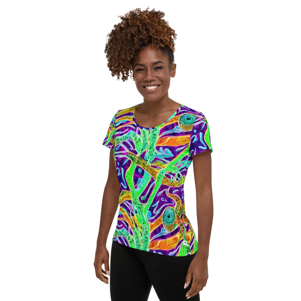 Chromatic Tropics on Women's Athletic T-Shirt — Left