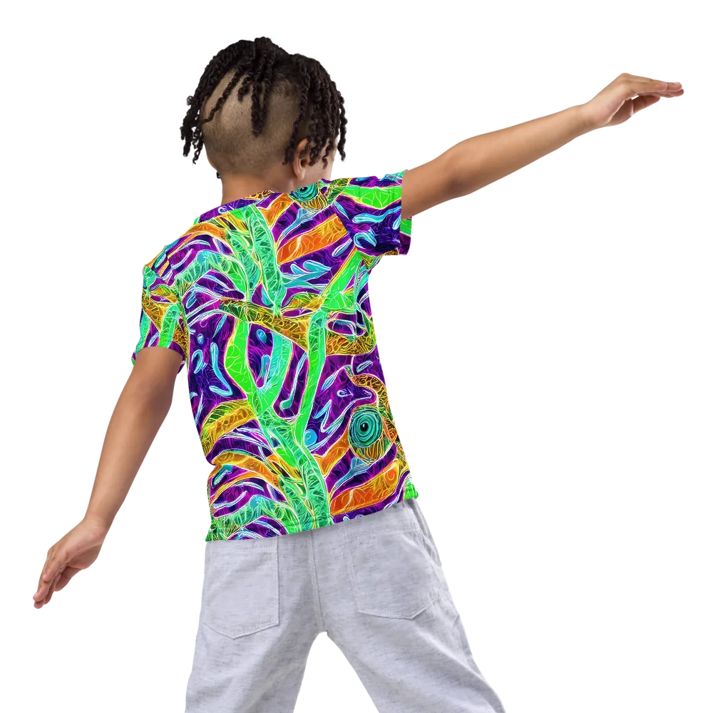 Chromatic Tropics on Kids Crew Neck T-Shirt — Back