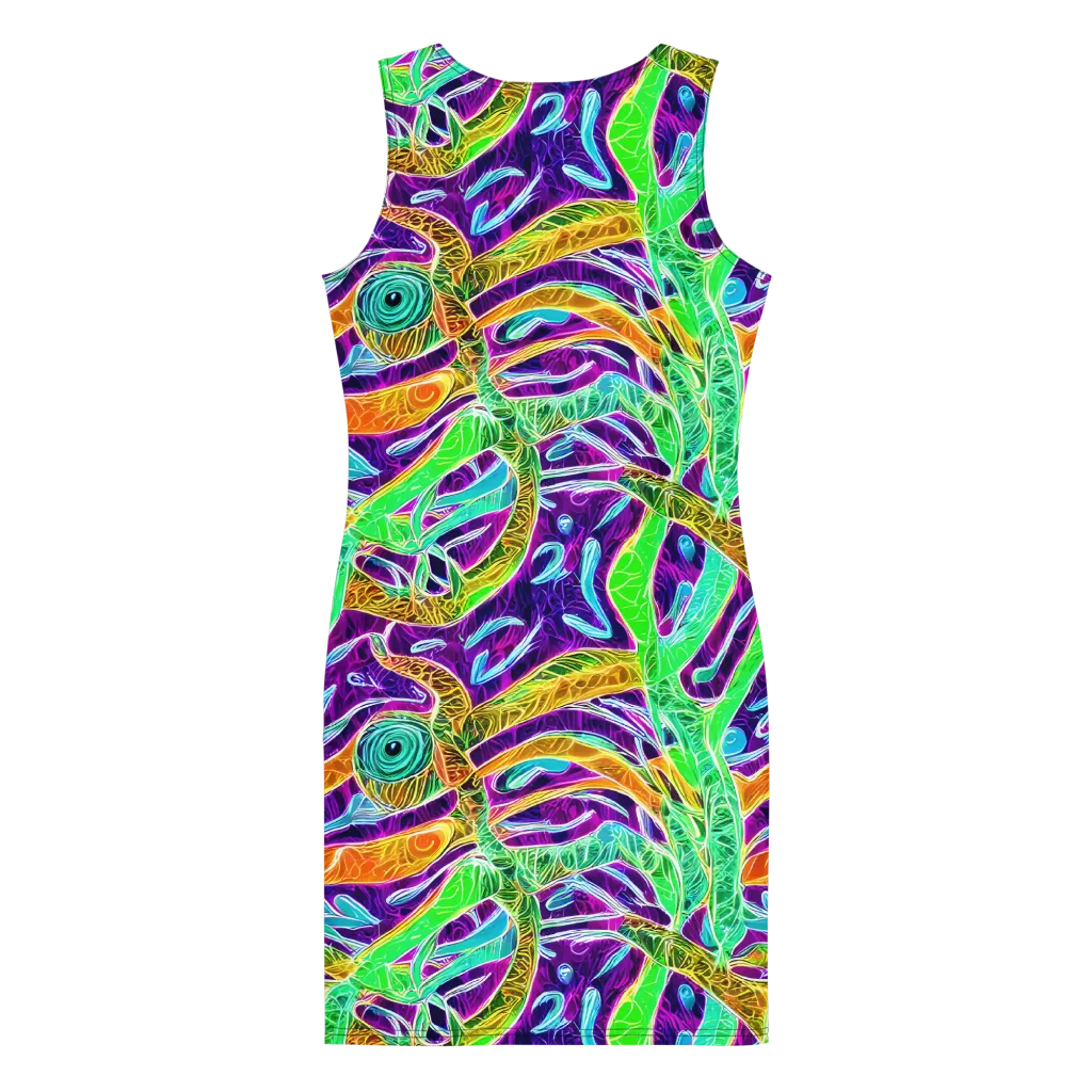Chromatic Tropics on Bodycon Dress — Back