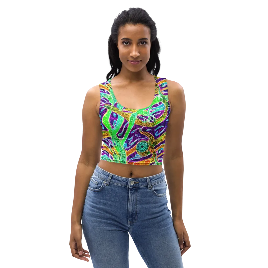 Chromatic Tropics on Crop Top — Front
