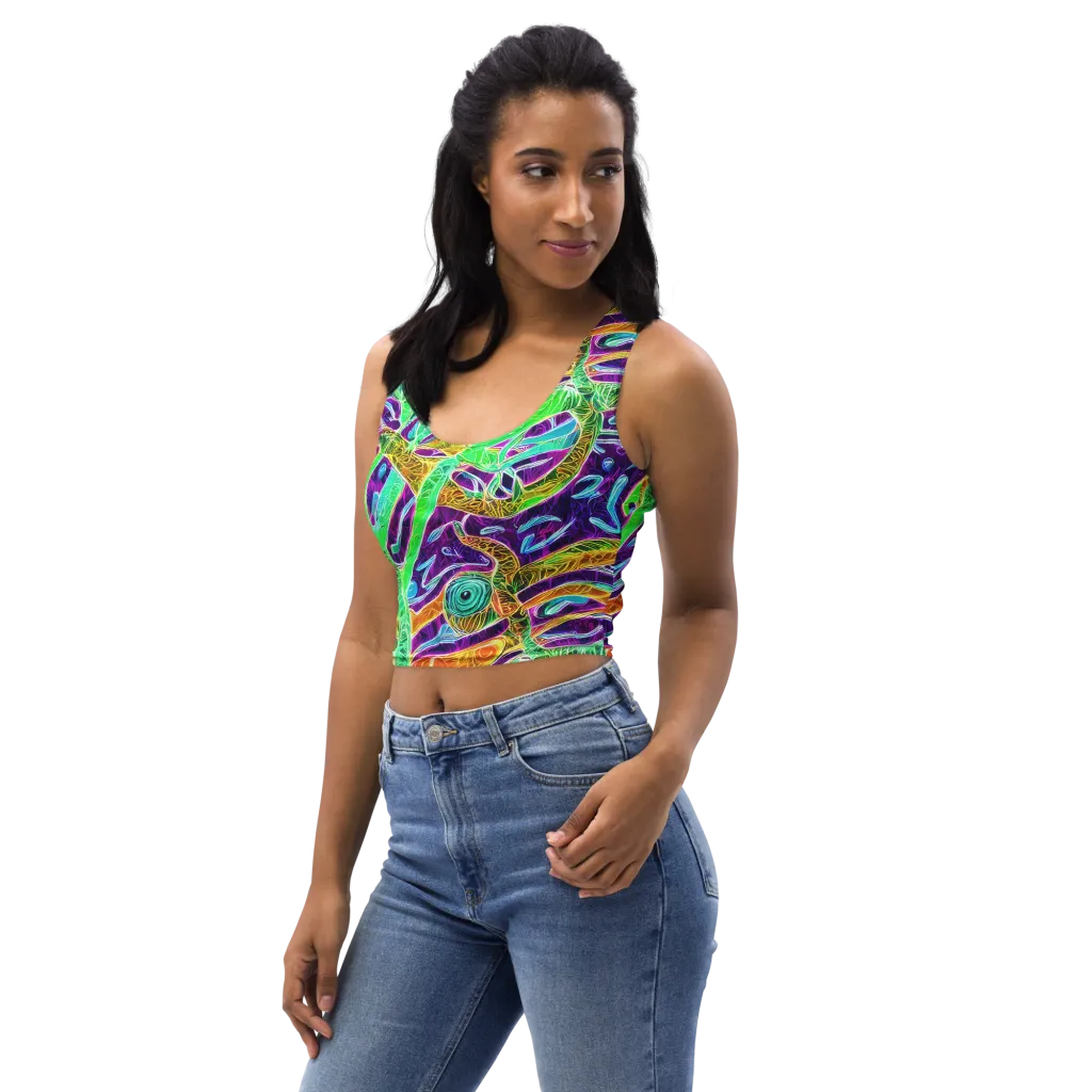 Chromatic Tropics on Crop Top — Left Front