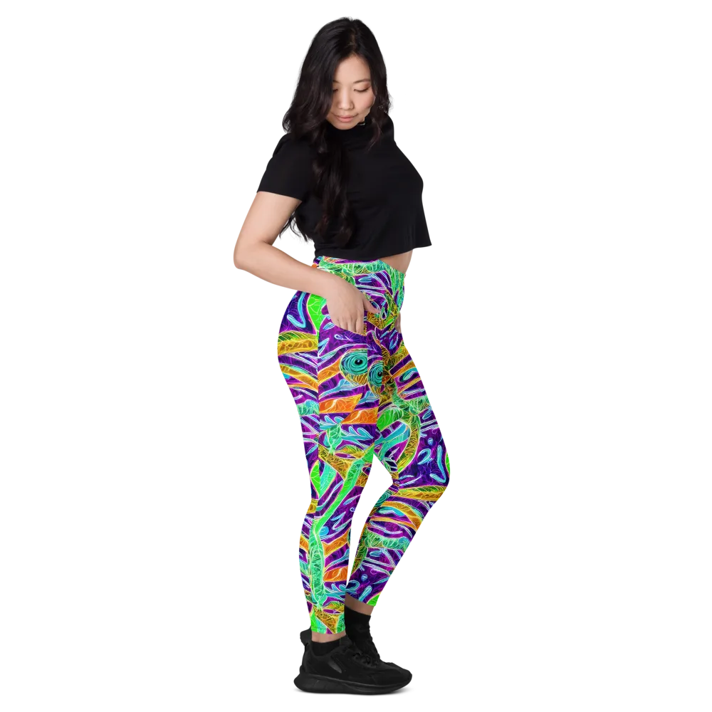 Chromatic Tropics on Leggings with Pockets — Right