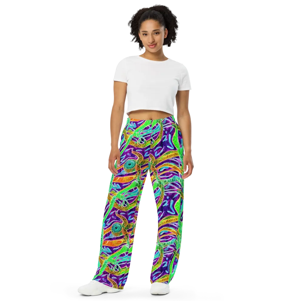 Chromatic Tropics on Wide-Leg Pants — Front