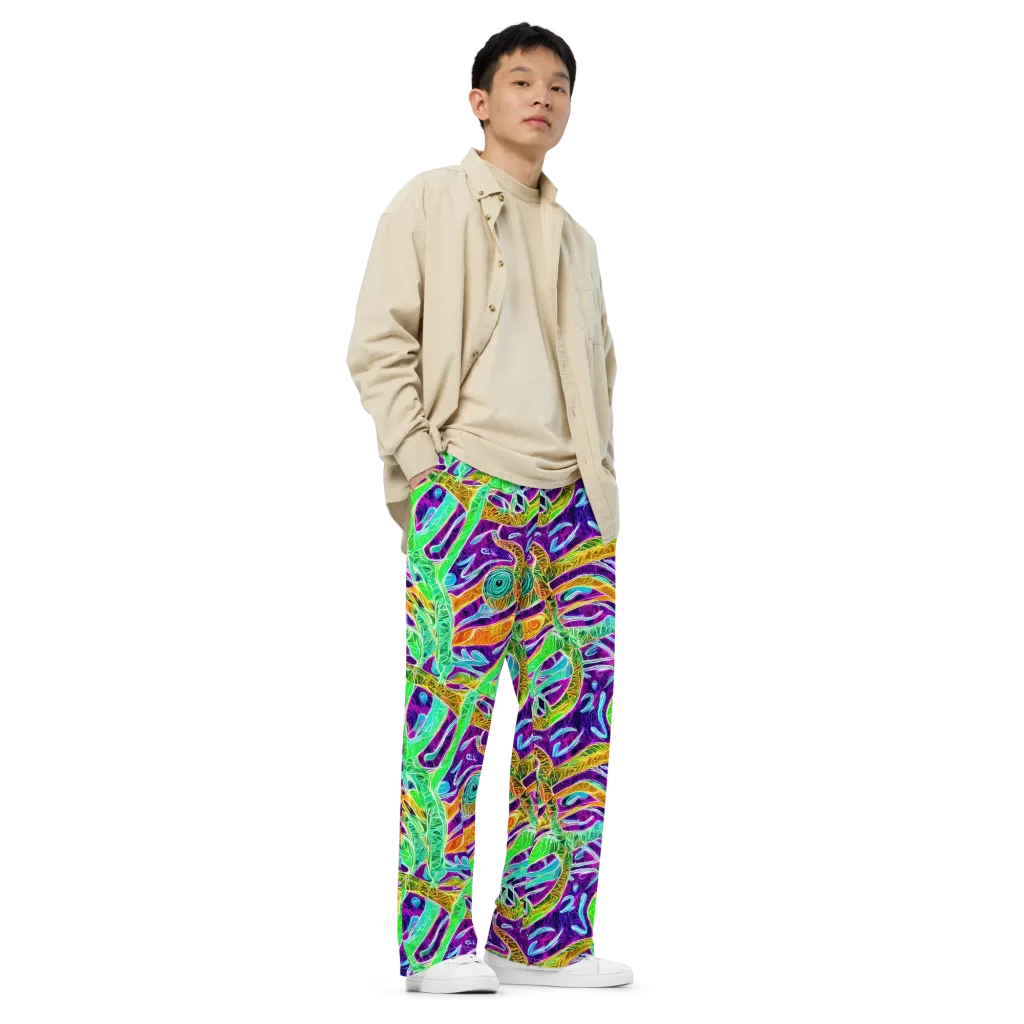Chromatic Tropics on Wide-Leg Pants — Right Front