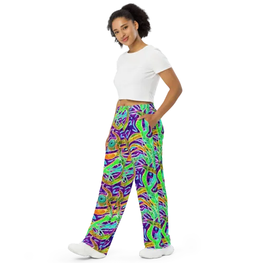 Chromatic Tropics on a Wide-Leg Pants