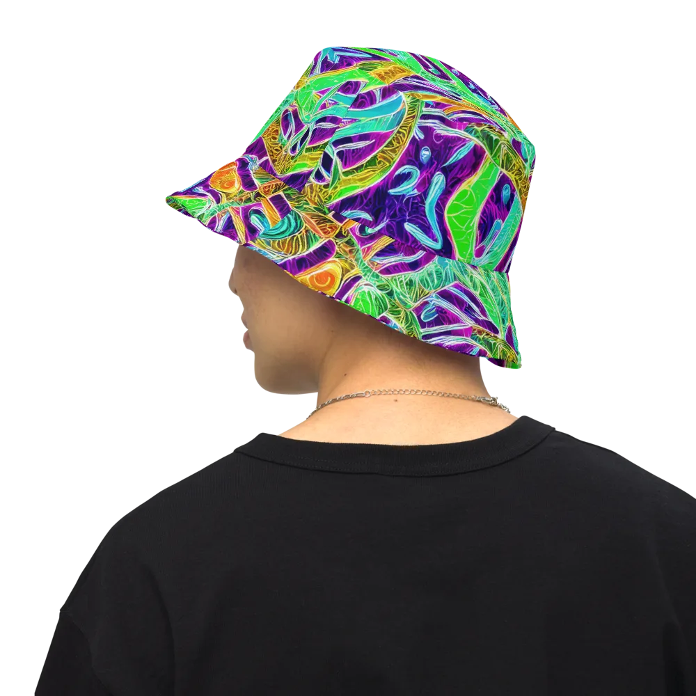 Chromatic Tropics on Reversible Bucket Hat — Back Inside