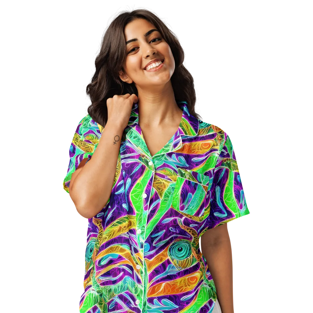 Chromatic Tropics on Women's Short Sleeve Pajama Top — Front