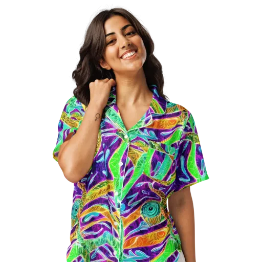 Chromatic Tropics on a Women's Short Sleeve Pajama Top