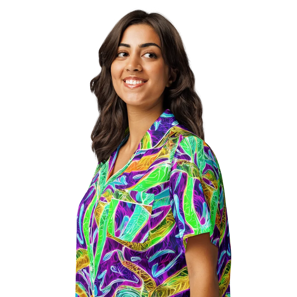 Chromatic Tropics on Women's Short Sleeve Pajama Top — Left Front