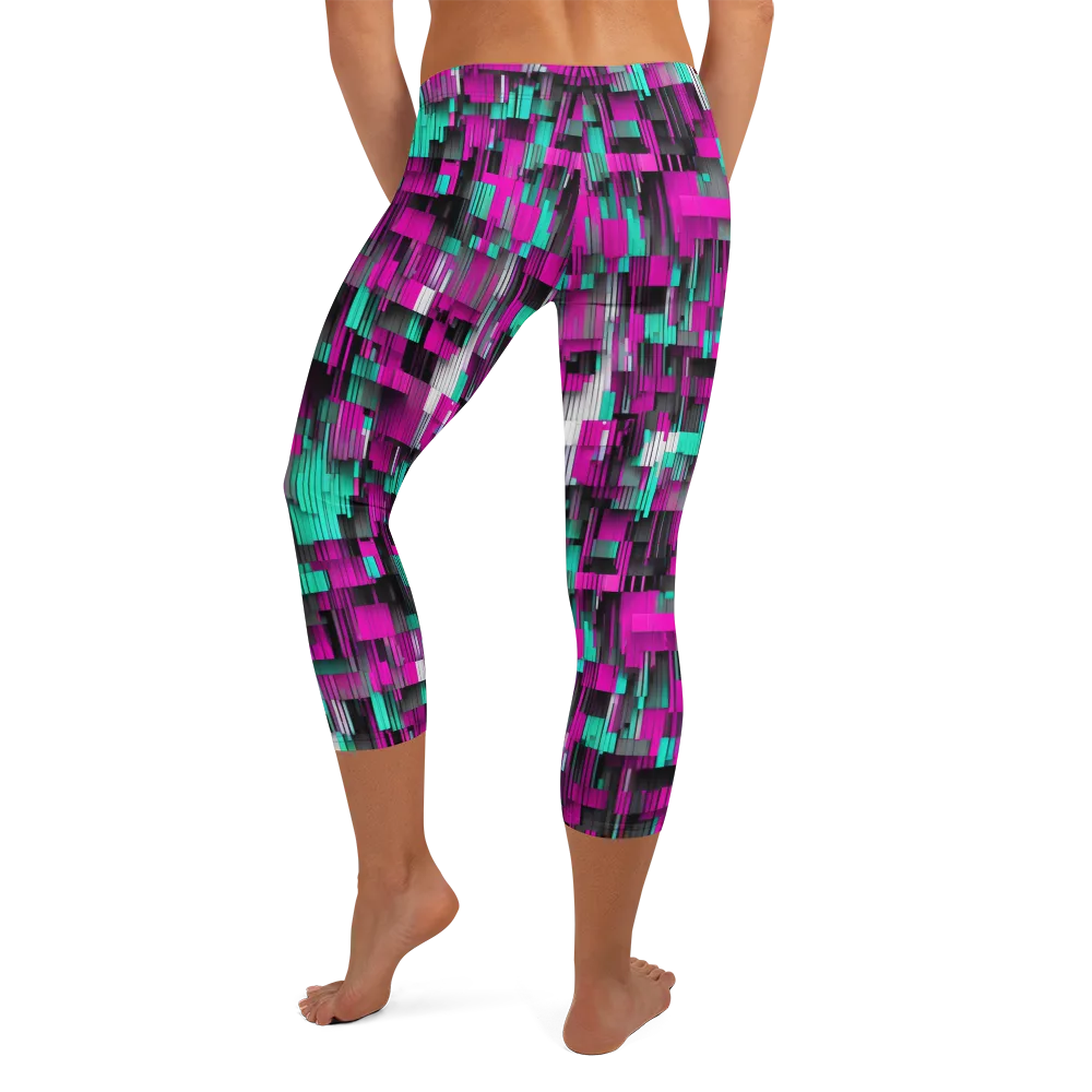 Neon Shard on Capri Leggings — Back