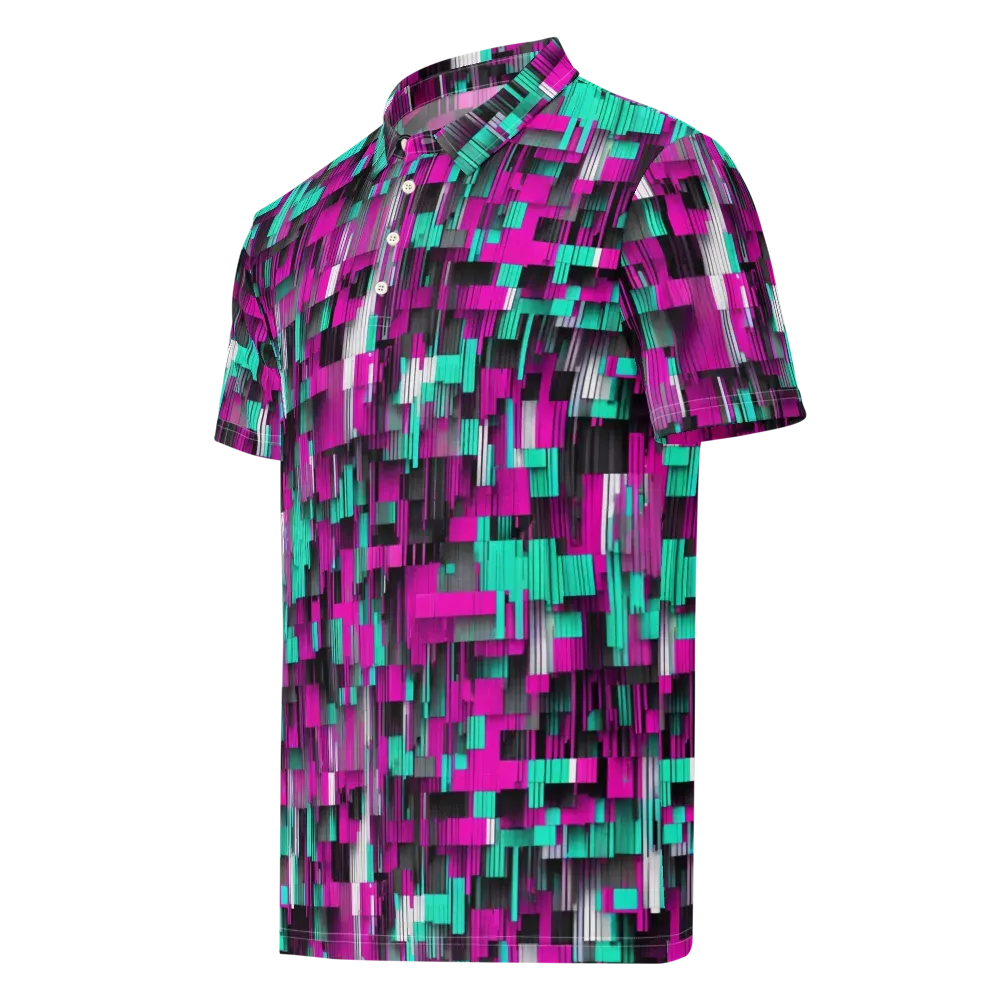 Neon Shard on Men's Slim Fit Polo Shirt — Left Front