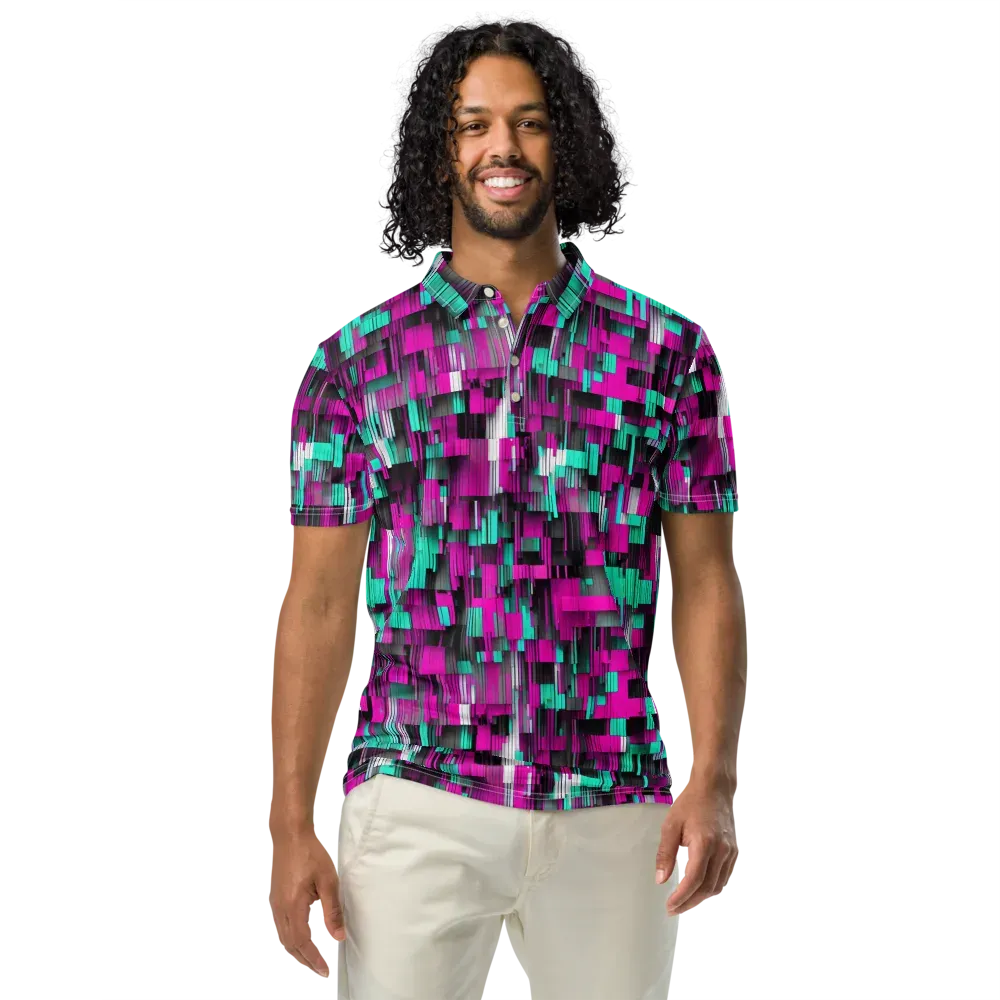 Neon Shard on Men's Slim Fit Polo Shirt — Front