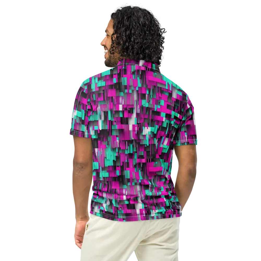 Neon Shard on Men's Slim Fit Polo Shirt — Back