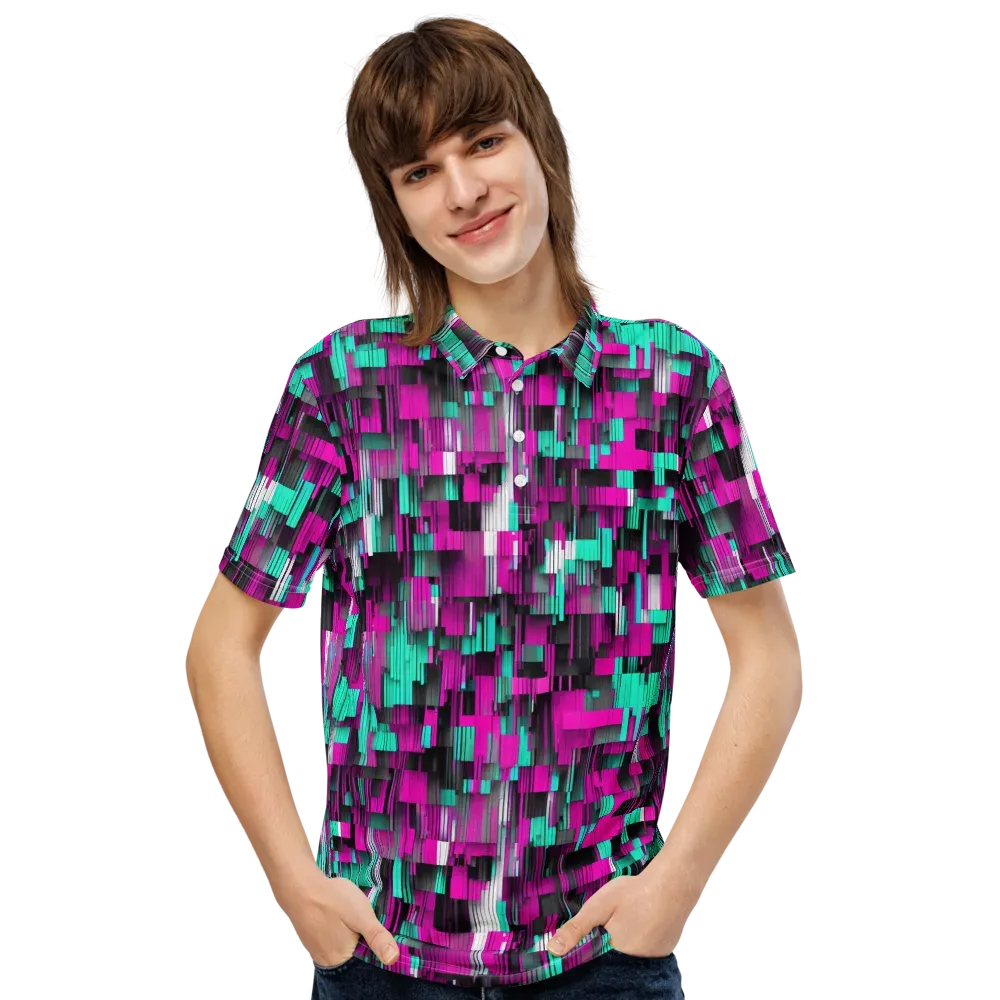 Neon Shard on Men's Slim Fit Polo Shirt — Front