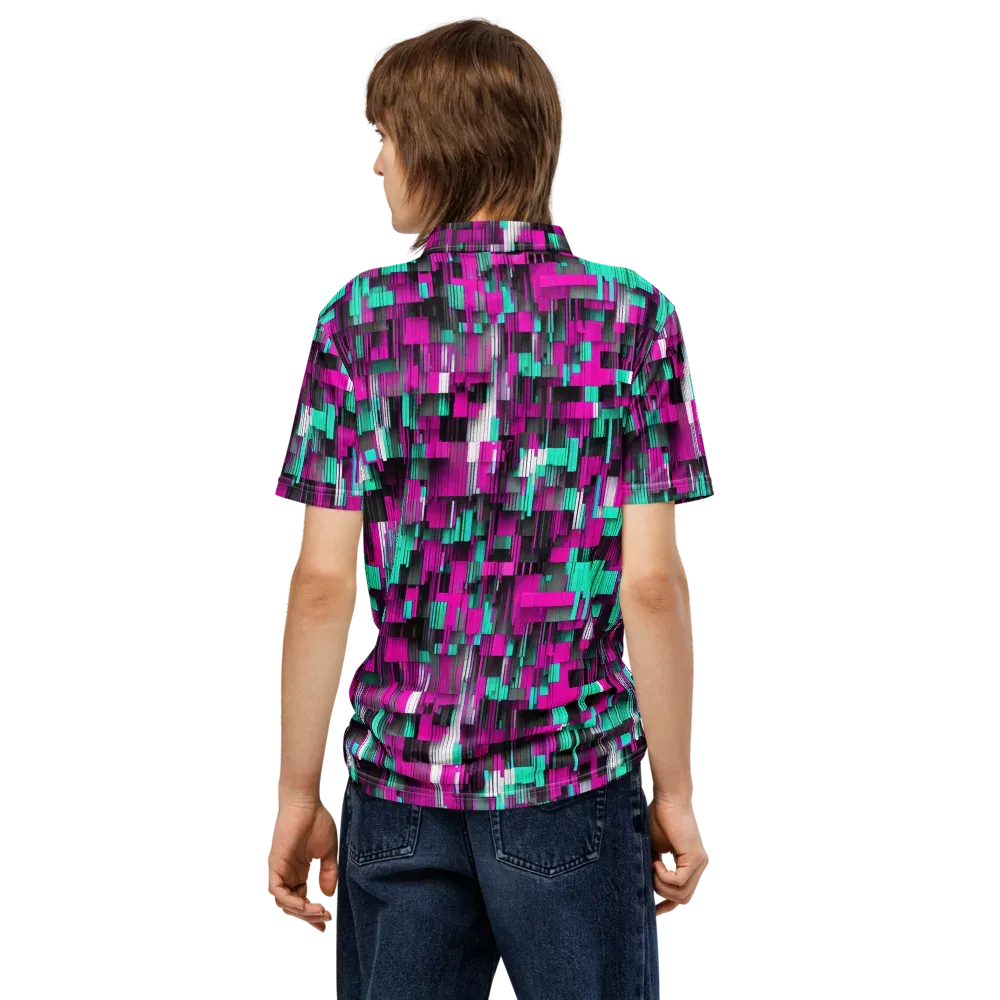 Neon Shard on Men's Slim Fit Polo Shirt — Back