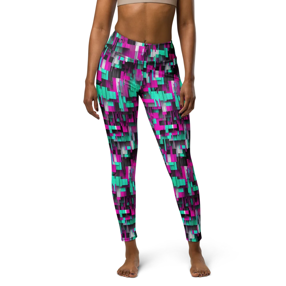 Neon Shard on Yoga Leggings — Front