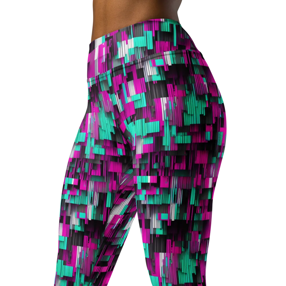 Neon Shard on Yoga Leggings — Left Front