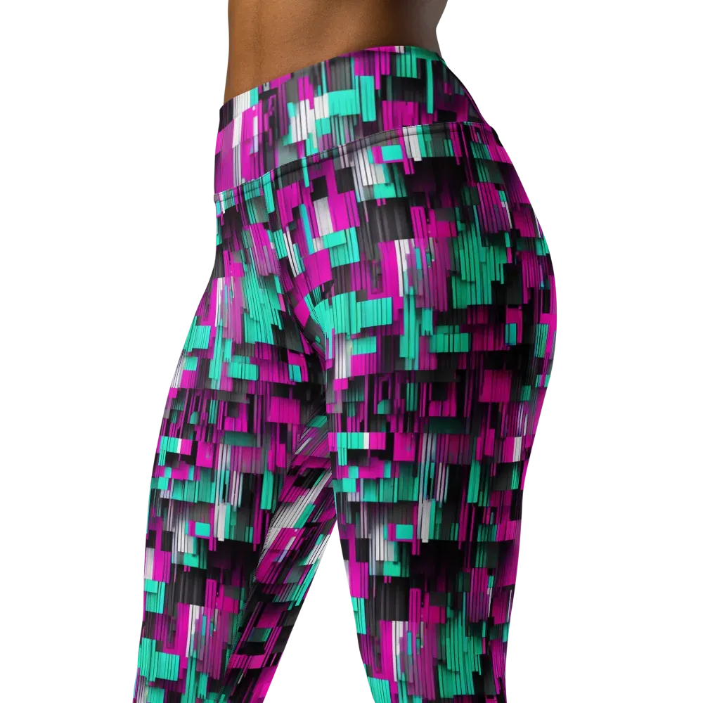 Neon Shard on Yoga Leggings — Left Front