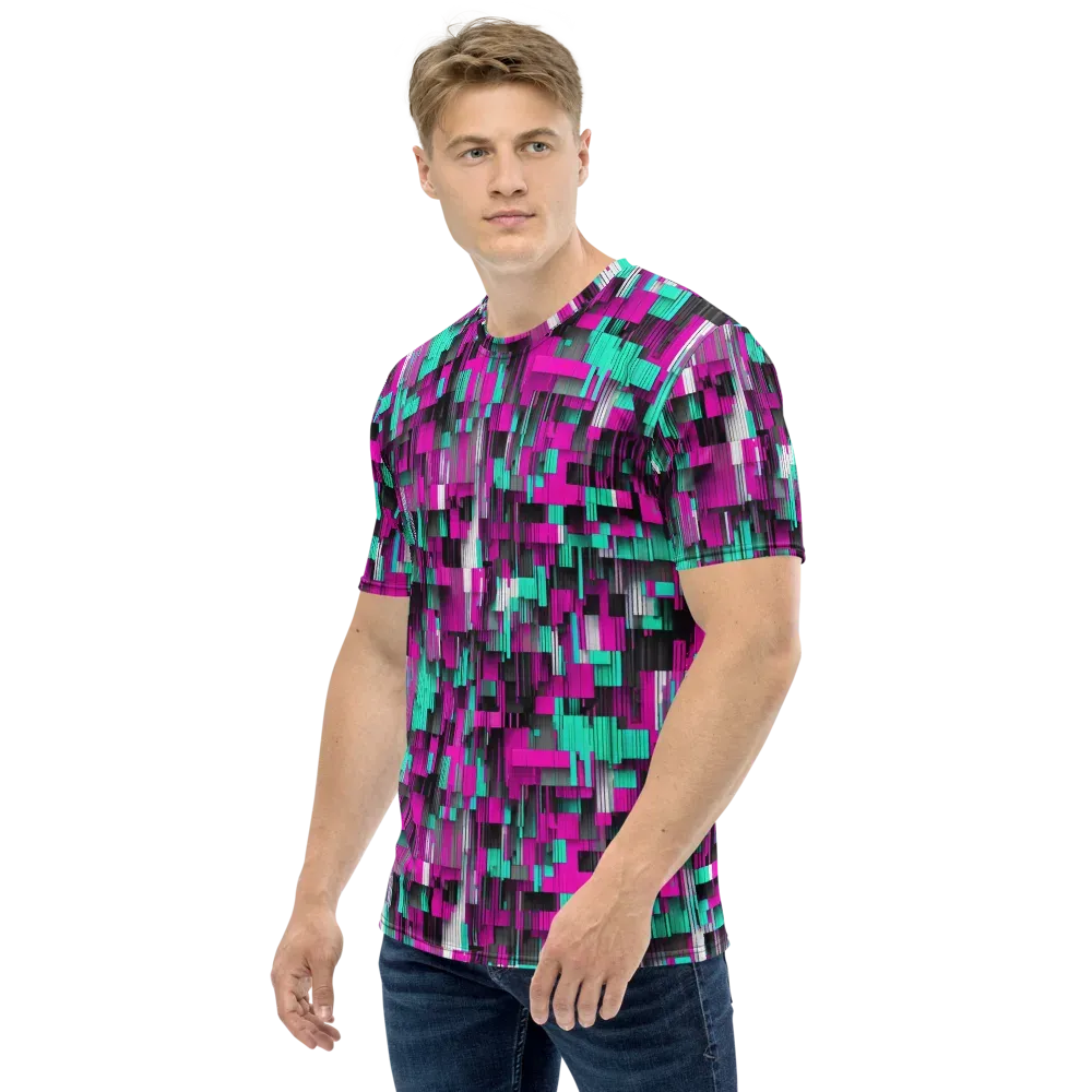 Neon Shard on Men's Crew Neck T-Shirt — Left