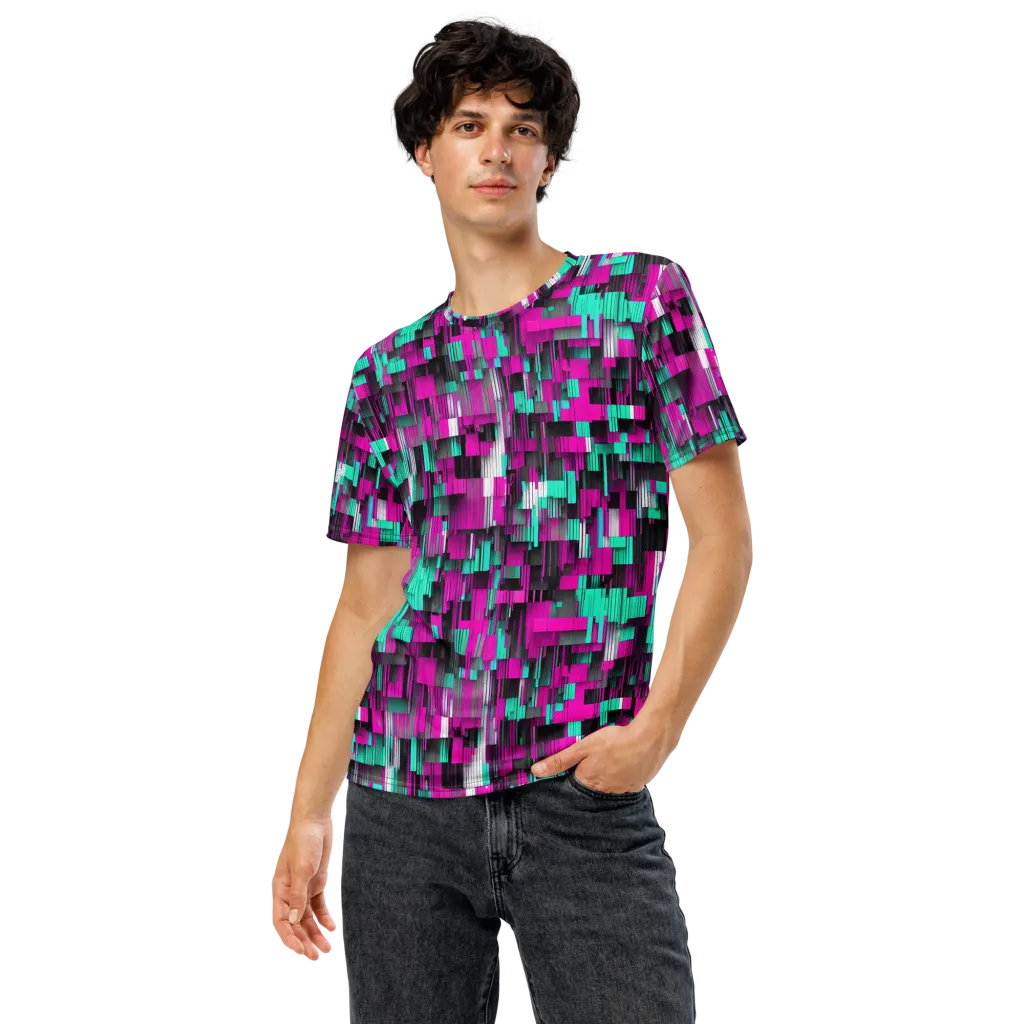 Neon Shard on Men's Crew Neck T-Shirt — Front