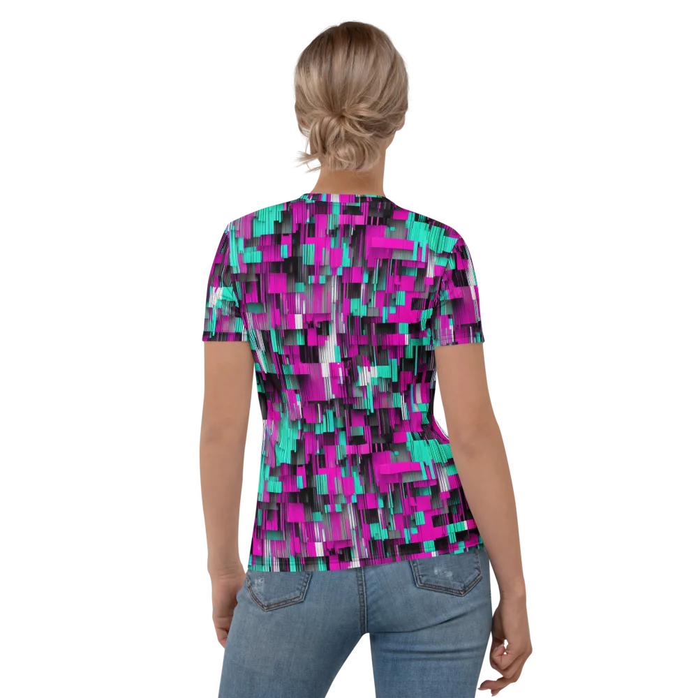 Neon Shard on Women's Crew Neck T-Shirt — Back