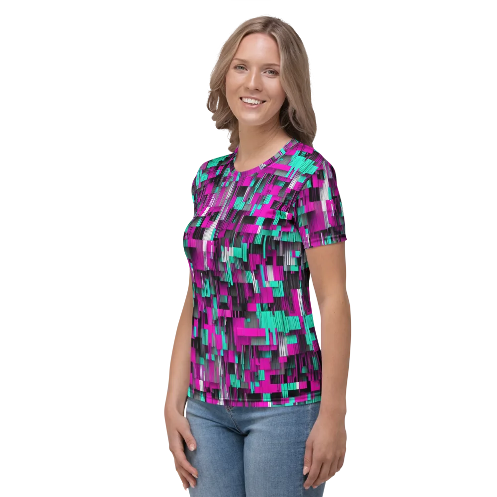 Neon Shard on Women's Crew Neck T-Shirt — Left