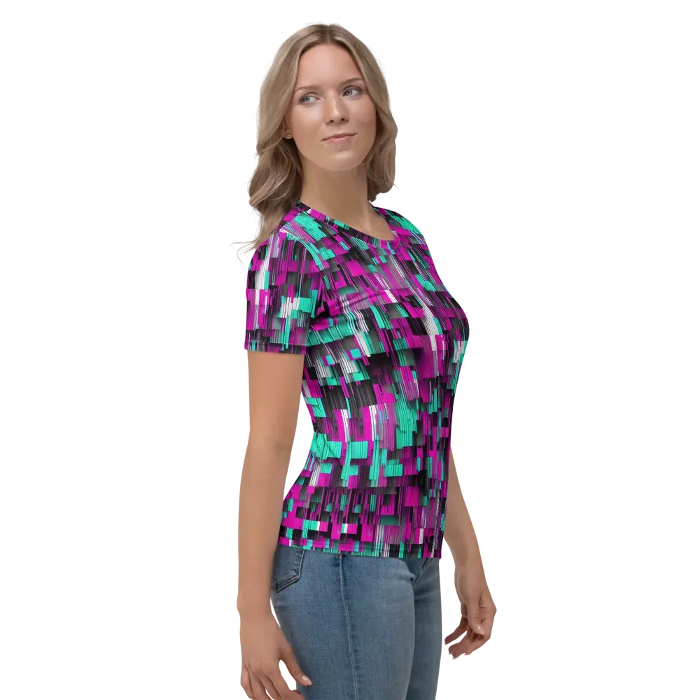 Neon Shard on Women's Crew Neck T-Shirt — Right