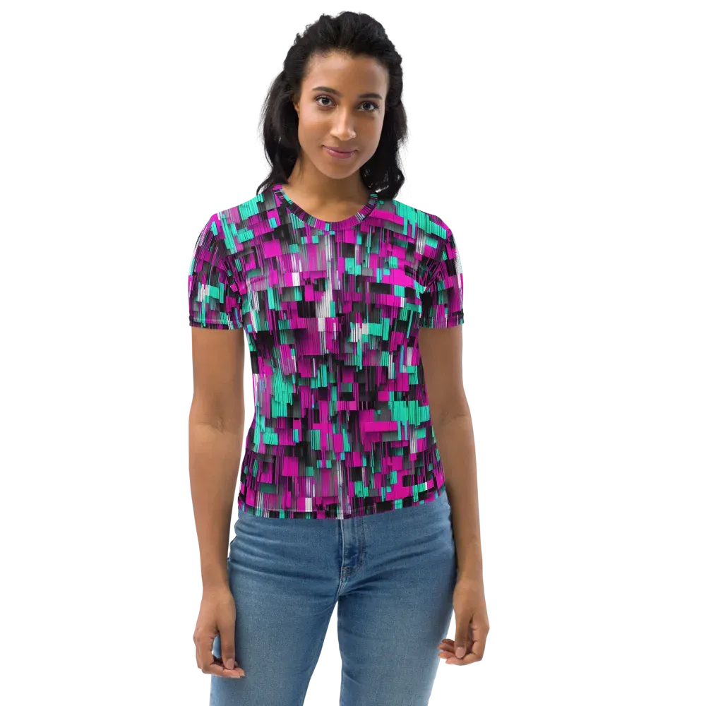 Neon Shard on Women's Crew Neck T-Shirt — Front