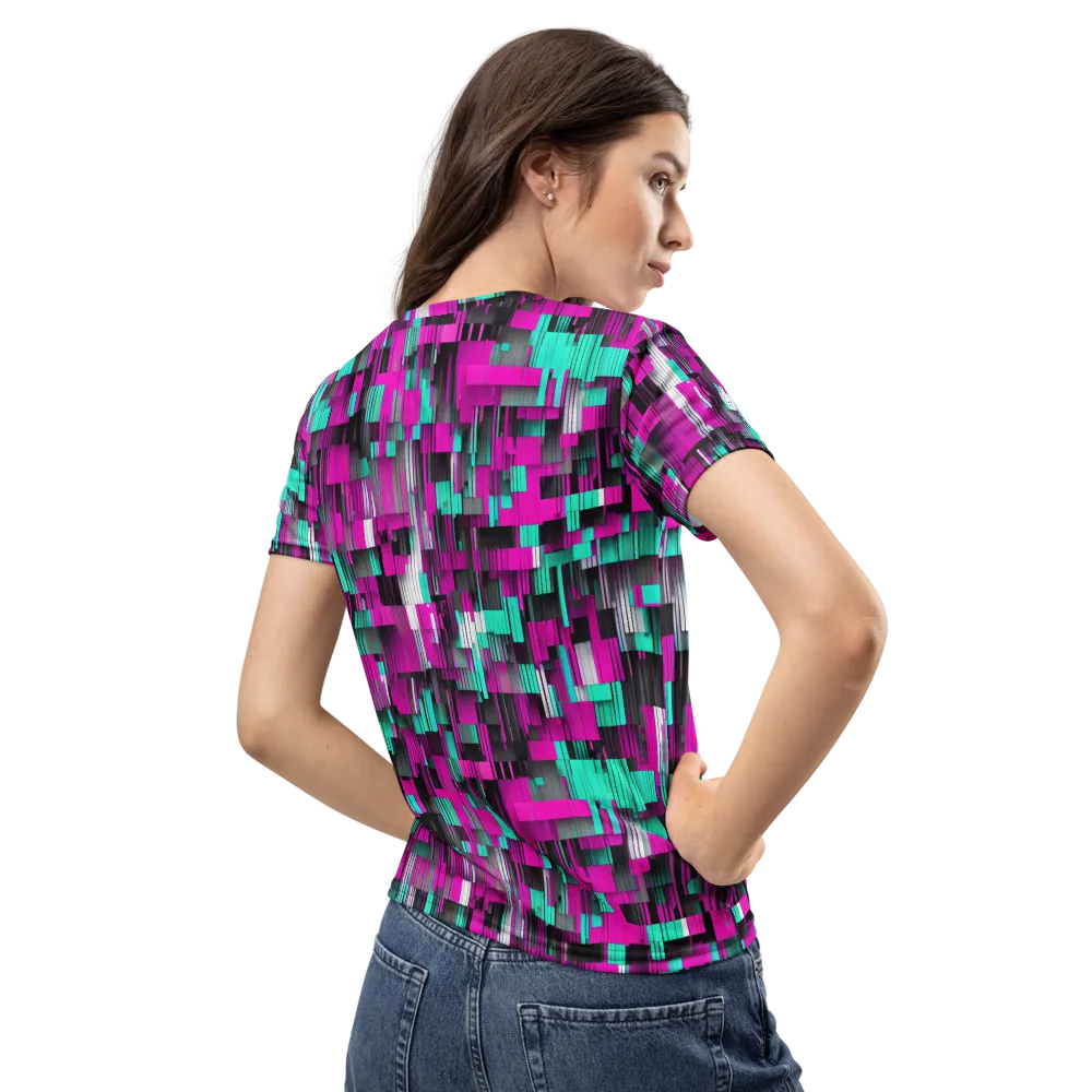 Neon Shard on Women's Crew Neck T-Shirt — Back