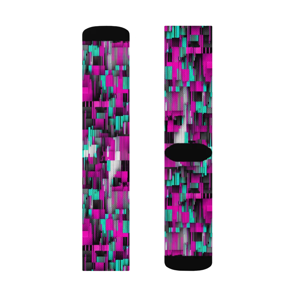 Neon Shard on Socks — Left Sock