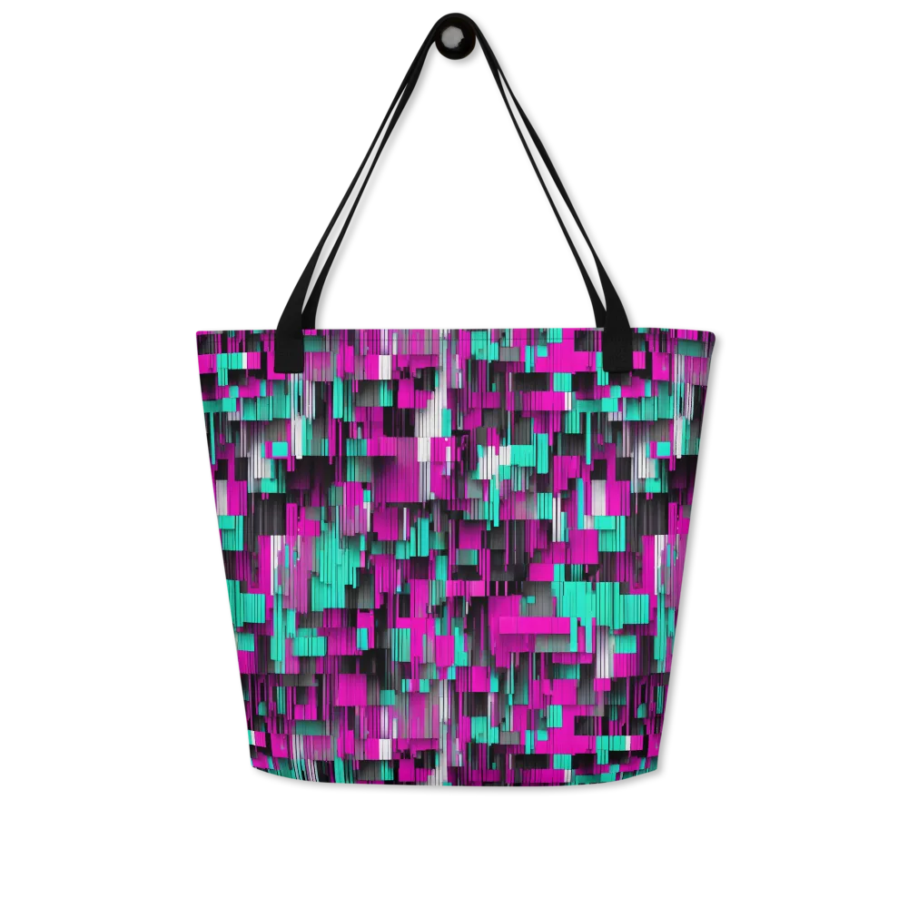 Neon Shard on Large Tote Bag W/ Pocket — Front
