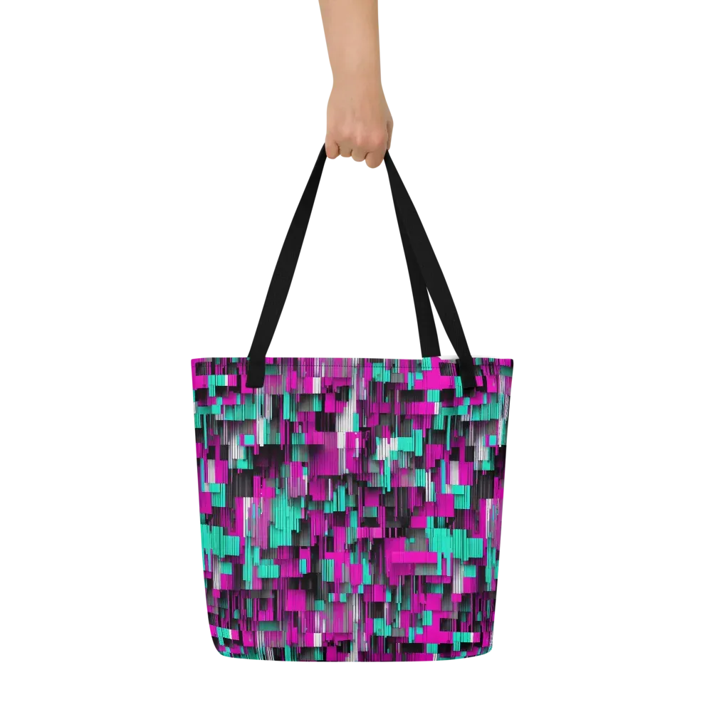 Neon Shard on Large Tote Bag W/ Pocket — Front