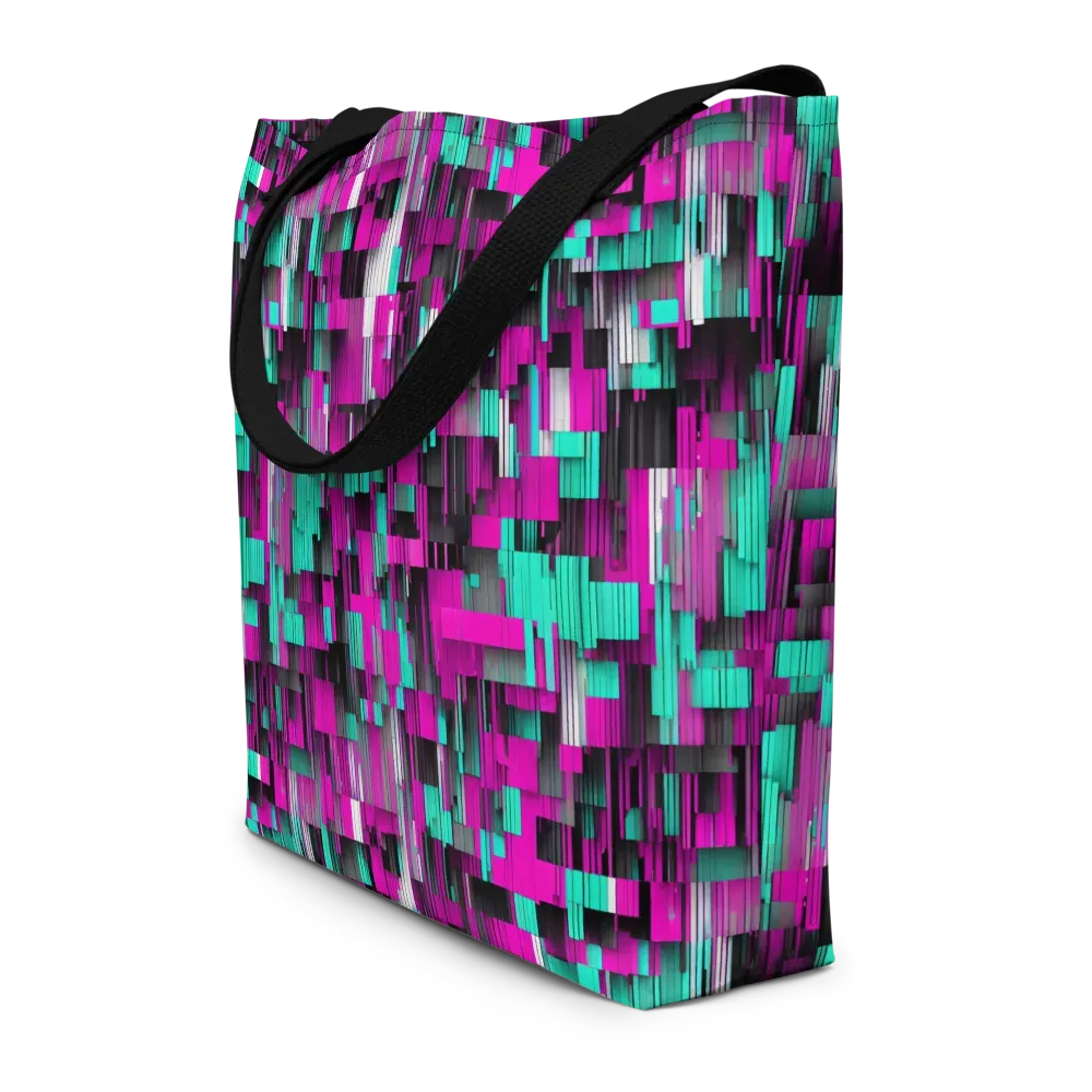 Neon Shard on Large Tote Bag W/ Pocket — Front