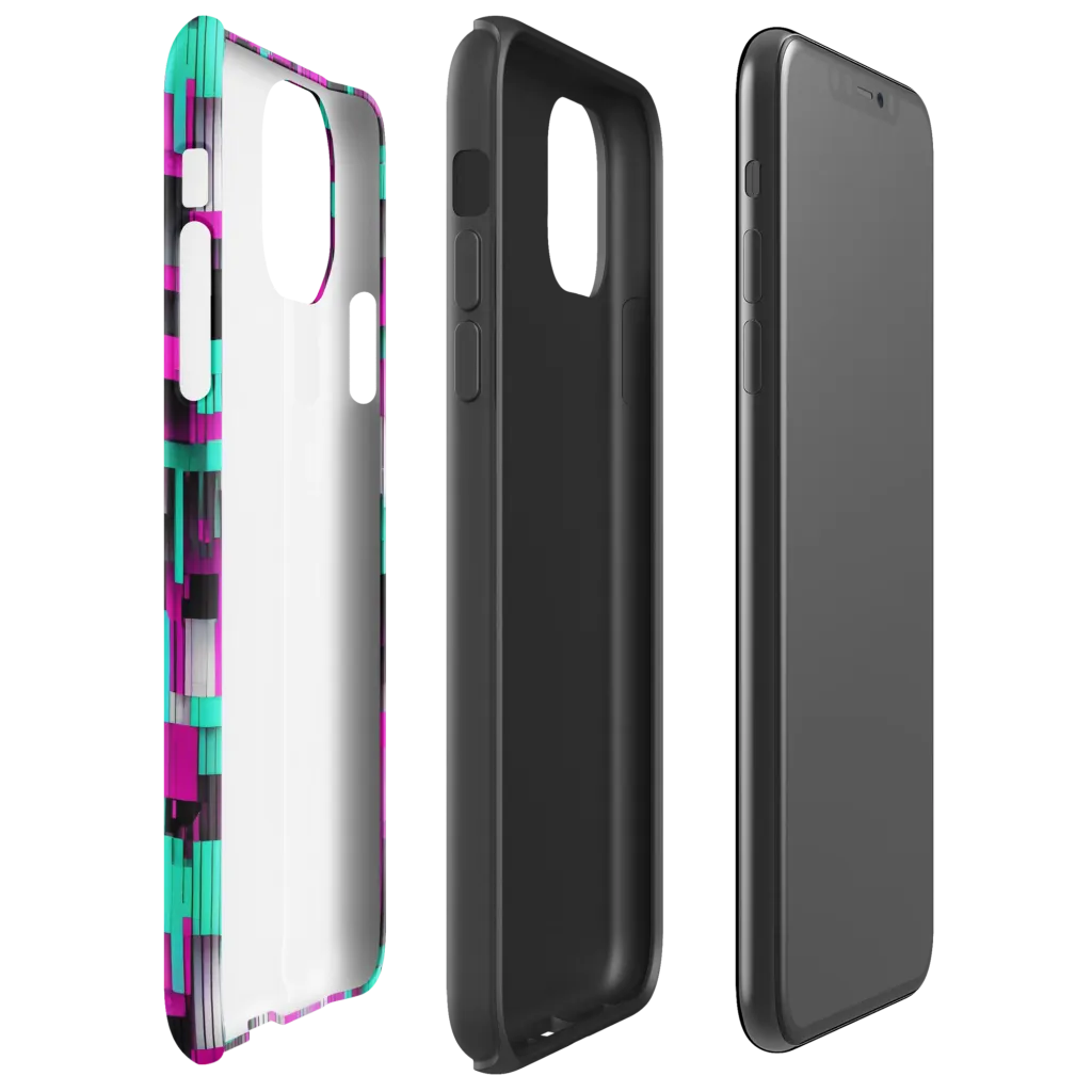 Neon Shard on Tough Case for iPhone® — Right