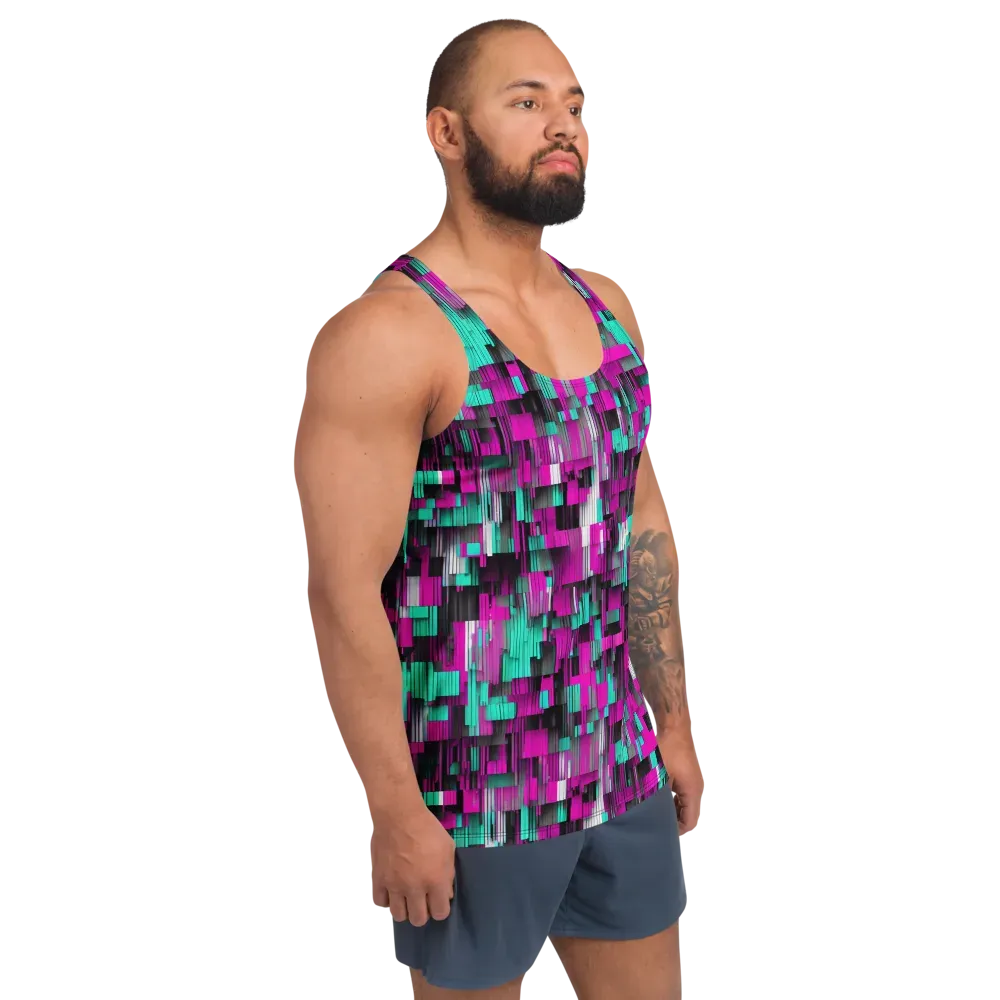 Neon Shard on Men's Tank Top — Right Front