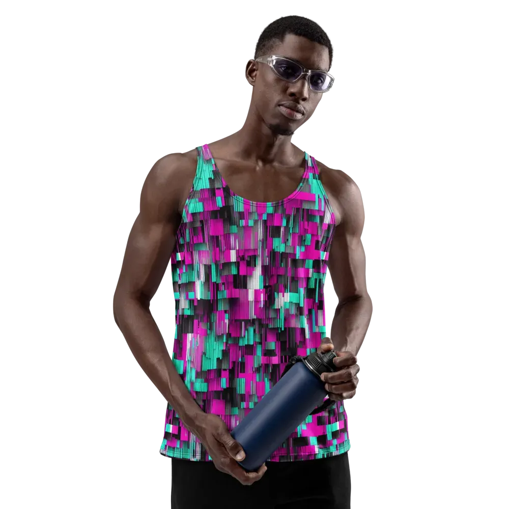 Neon Shard on Men's Tank Top — Front