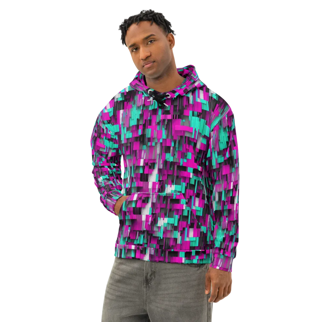 Neon Shard on Cotton Hoodie — Left Front