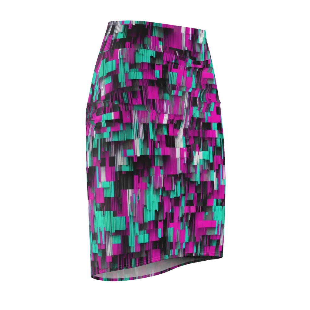 Neon Shard on Pencil Skirt — Front Side