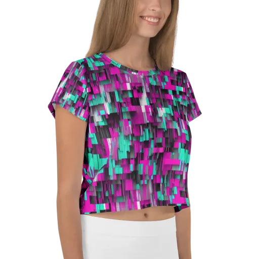 Neon Shard on a Crop Tee