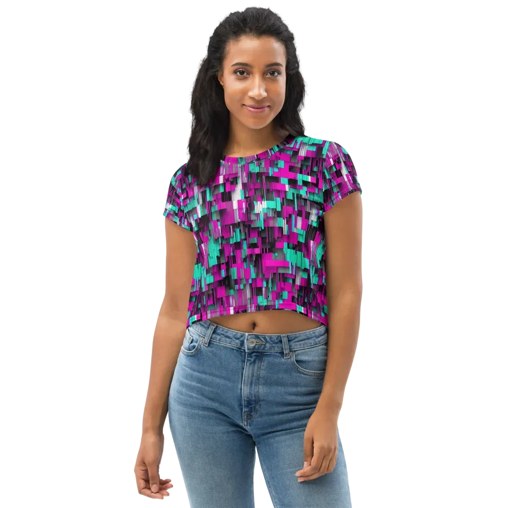 Neon Shard on Crop Tee — Front