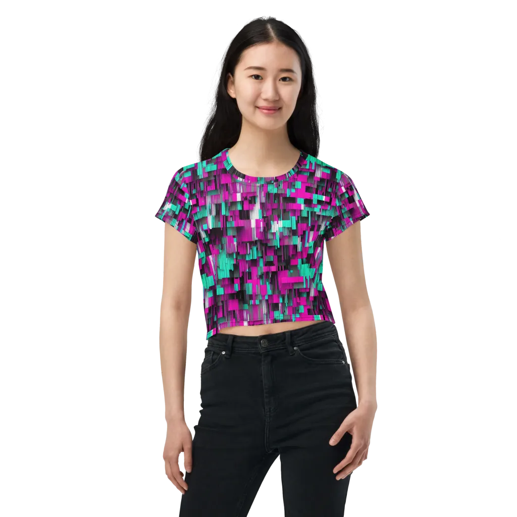 Neon Shard on Crop Tee — Front