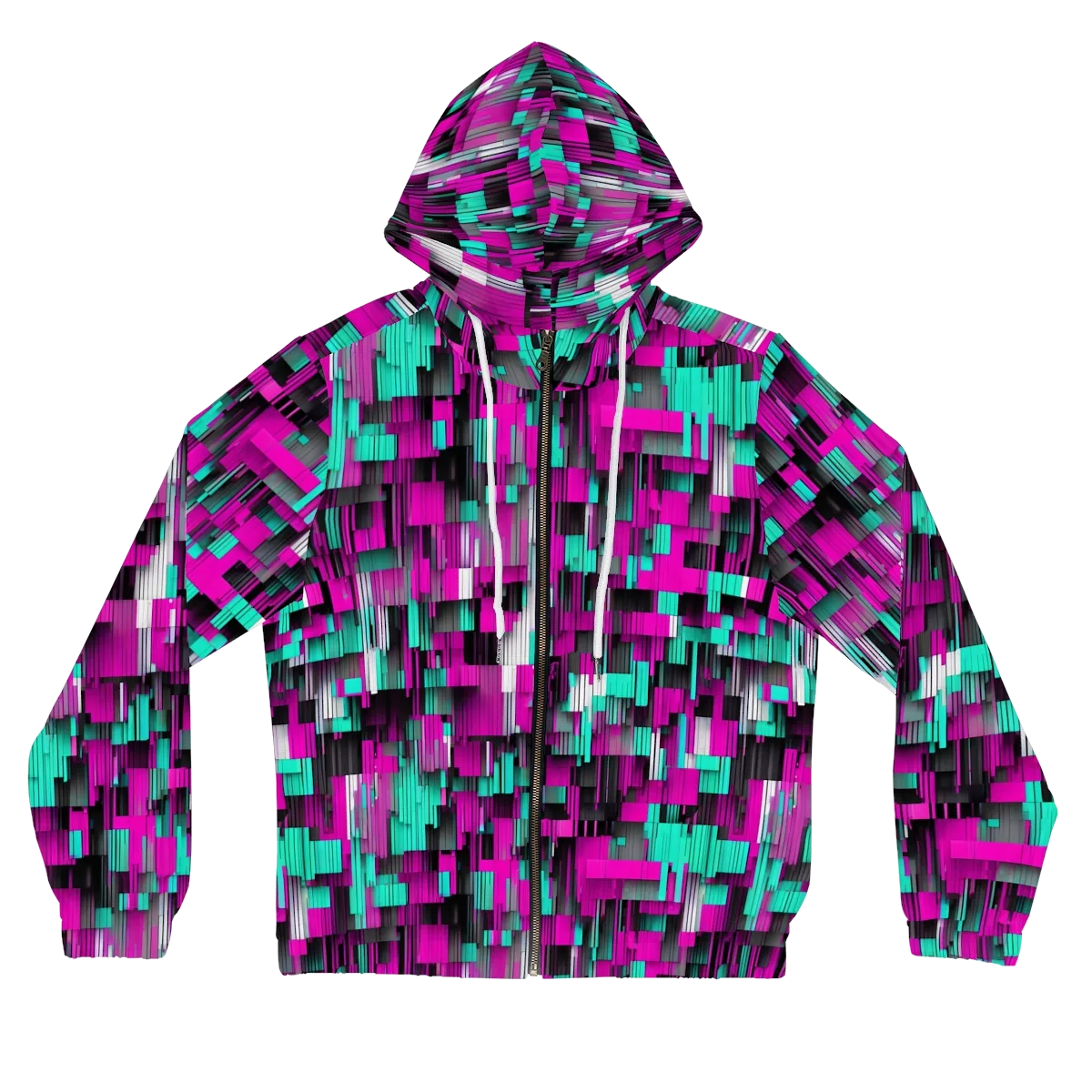 Neon Shard on Women's Full-Zip Hoodie — Front