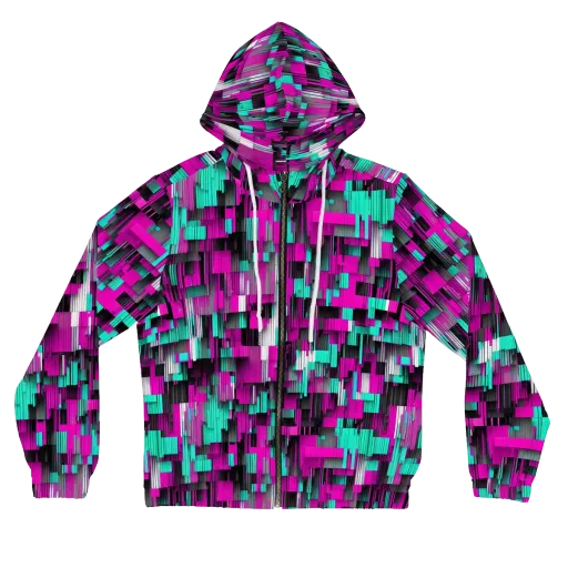 Neon Shard on a Women's Full-Zip Hoodie