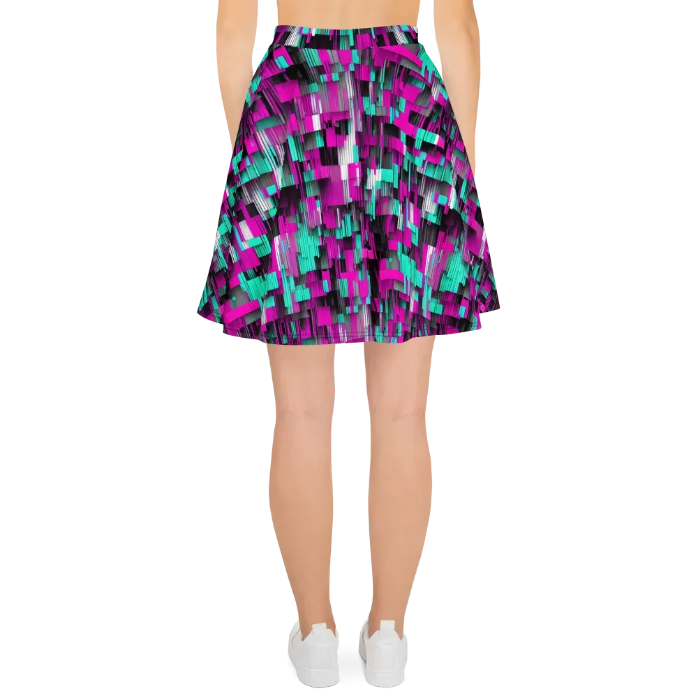 Neon Shard on Skater Skirt — Back