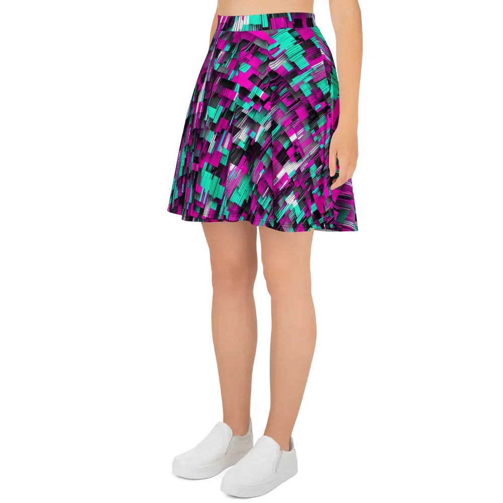 Neon Shard on Skater Skirt — Left