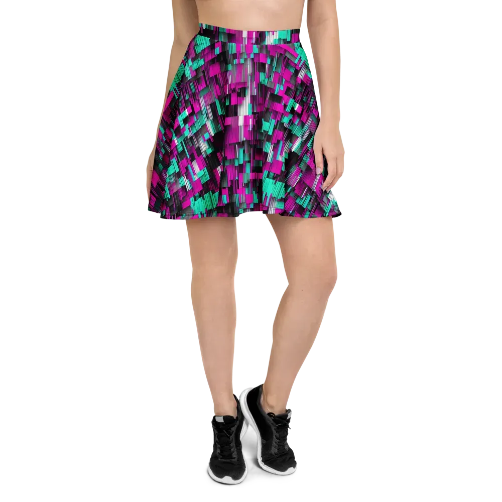 Neon Shard on Skater Skirt — Front