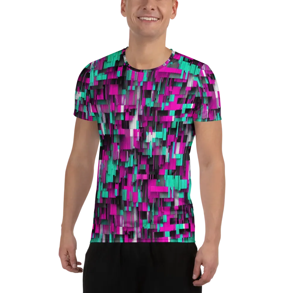 Neon Shard on Men's Athletic T-Shirt — Front