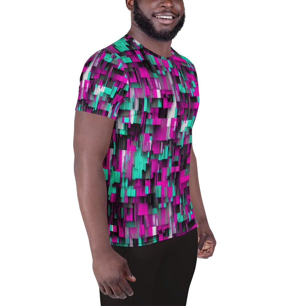 Neon Shard on Men's Athletic T-Shirt — Right